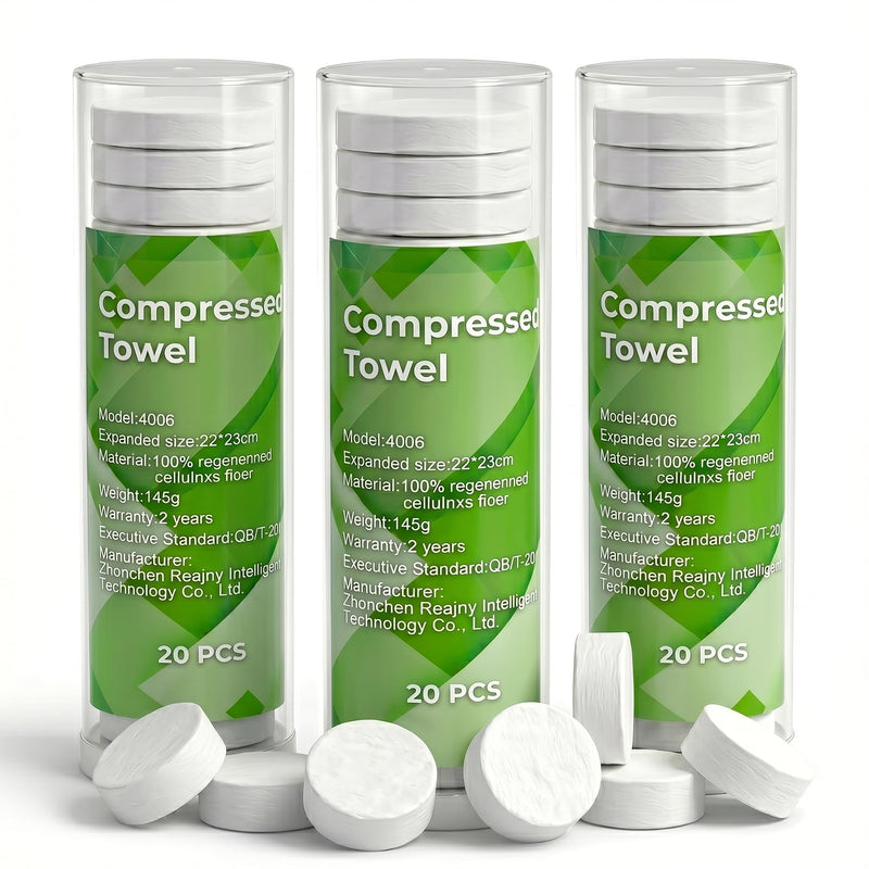 60 Pcs Compressed Face Towel Refills for Smart Towel Warmer & Dispenser, 3 Pack Replacement Buckets (20 Count/Each), Disposable Hot Facial Tissues for Sensitive Skin, Home SPA, Salon & Travel 3 towels