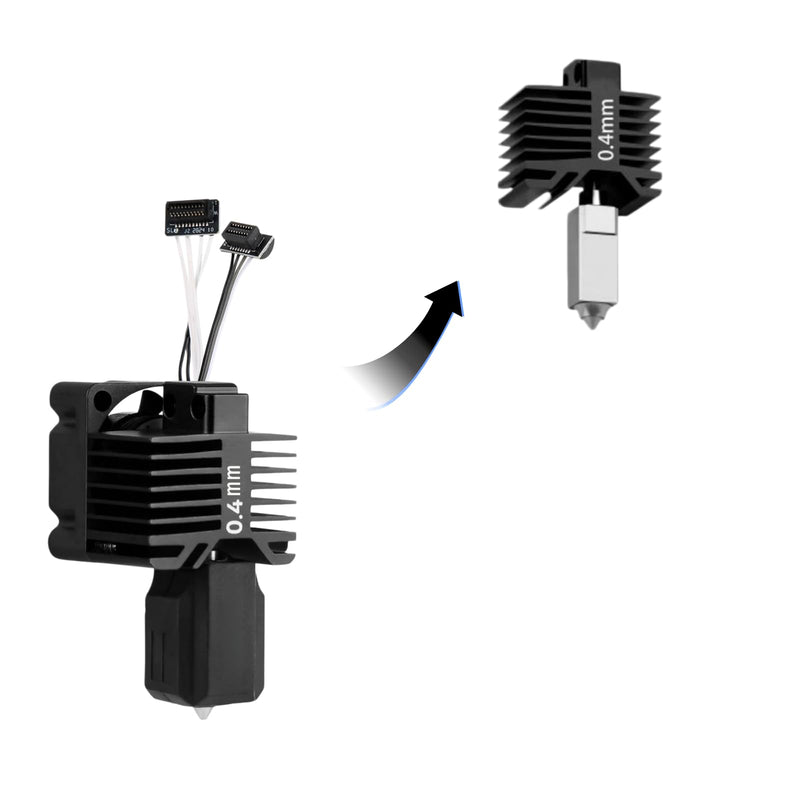 Bambu Lab P1P/P1S Hotend Complete Kit – Full Assembly Hardened Steel Nozzle, Ceramic Heater, 0.4mm Nozzle, Cooling Fan & Heating Block for P1 Series 3D Printer Replacement