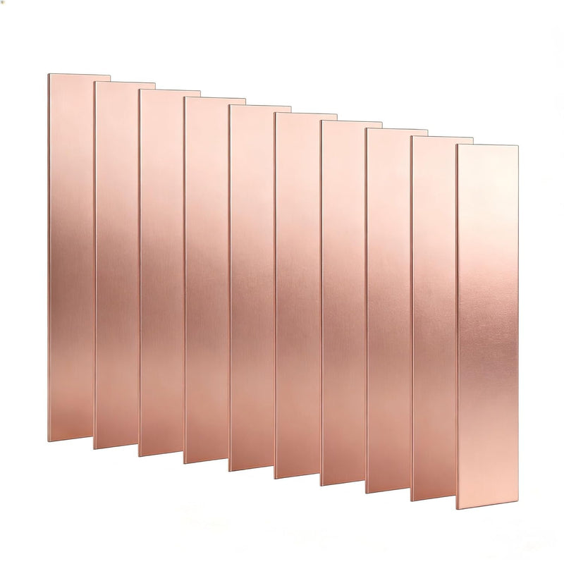 10 Pcs 99.99% Pure Copper Anode Strip, 0.04''x1''x6'' Copper Plate Sheet for Electroplating Kit, Jewelry Plating & DIY Project 10