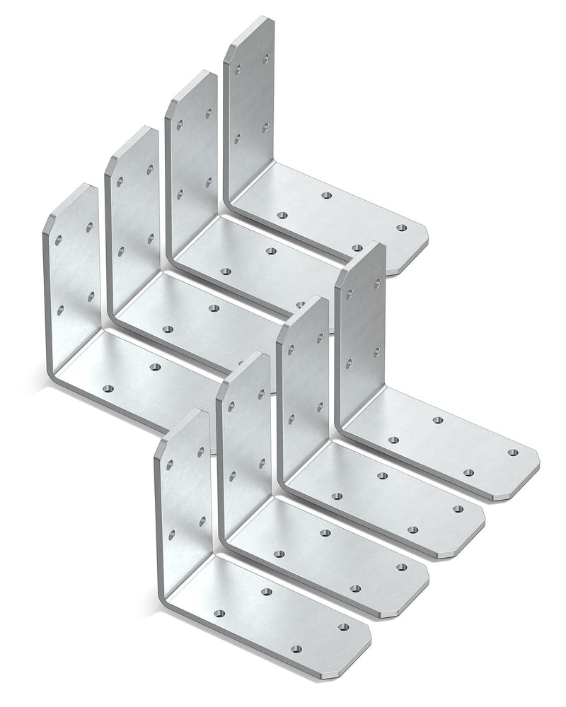 Angle Bracket 3x3x1.2 Inch L Brackets for Wood, Reinforce Sagging Bookcase, Workbench, Bed, Chair, Shelf, Garden Beds, Fence, Corner Brace – Indoor/Outdoor Builders (Galvanized-8PCS) Galvanized-8PCS
