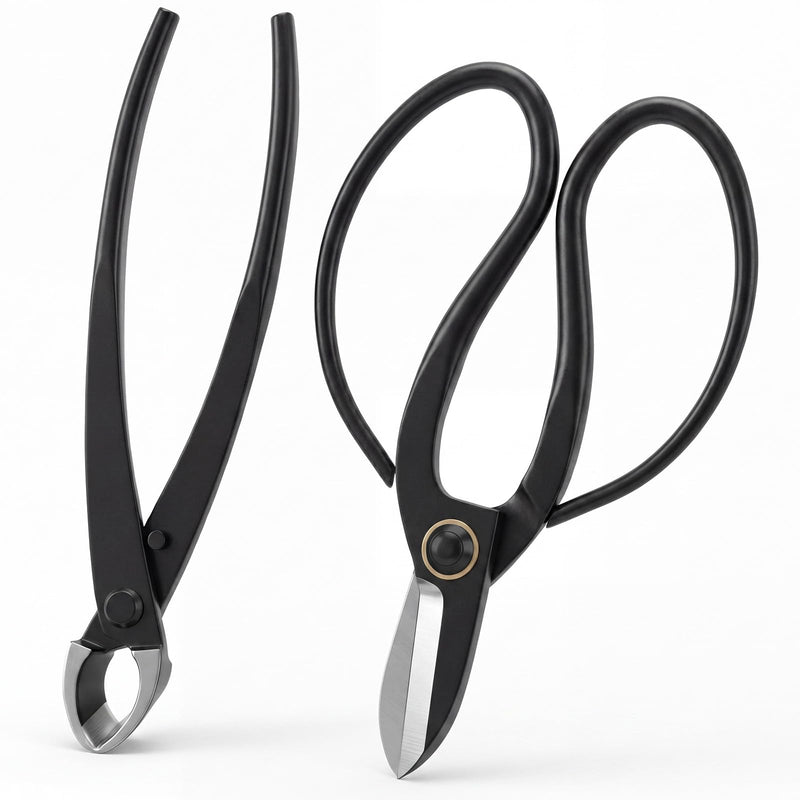 2 Pack Garden Scissors, Stainless Steel Bonsai Pruning Shears with Comfy Grip Handle, Multipurpose Trimming Shears for Bonsai, Herbs, Flowers, Home, Office (Floral Scissors Set) Floral Scissors Set