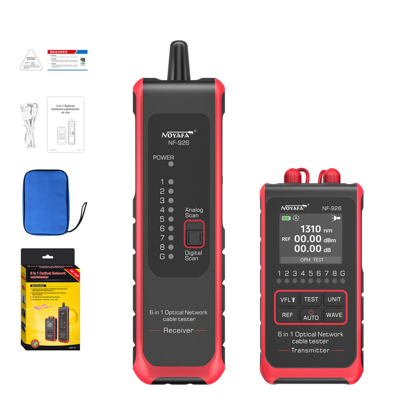 6 in 1 Optical Network Cable Tester, OPM with 10 Wavelengths | VFL, Port Flash, Cable Continuity, Remote Testing, Multifunctional Rechargeable Network Tool