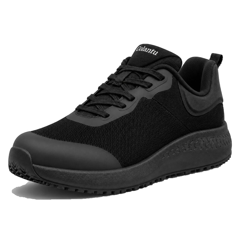 Men’s Slip Resistant Work Shoes, Non-Slip Breathable Sneakers | Made for Busy WorkDays 9 Black