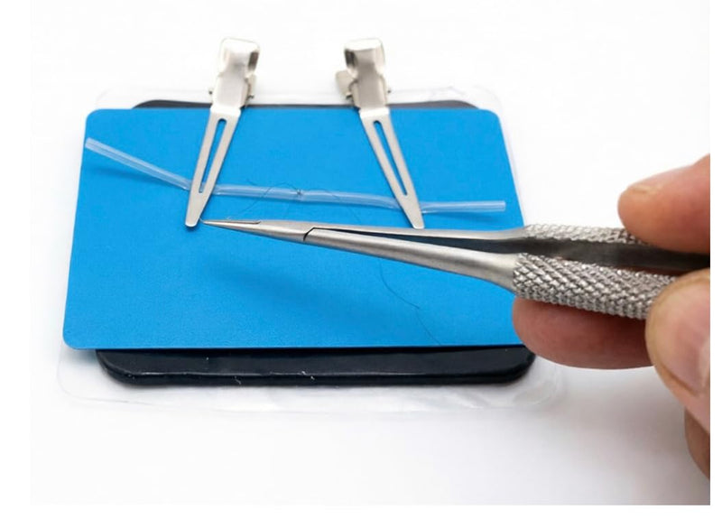 Vascular Anastomosis Suture Practice Kit, Microsurgery Training Model with Transparent Vessels & Blue Base, Support End-to-End/Side-to-Side Suture Training (No Tweezers)
