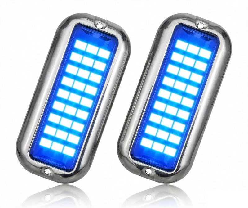 Marine LED Boat Light, 2000LM 27LED Waterproof Transom Lights, Underwater Light for Yachts, Boats, Sailboat, Pontoon, Transom, Boat Deck Light Stern Lights (Blue, 12-36V, IP68)