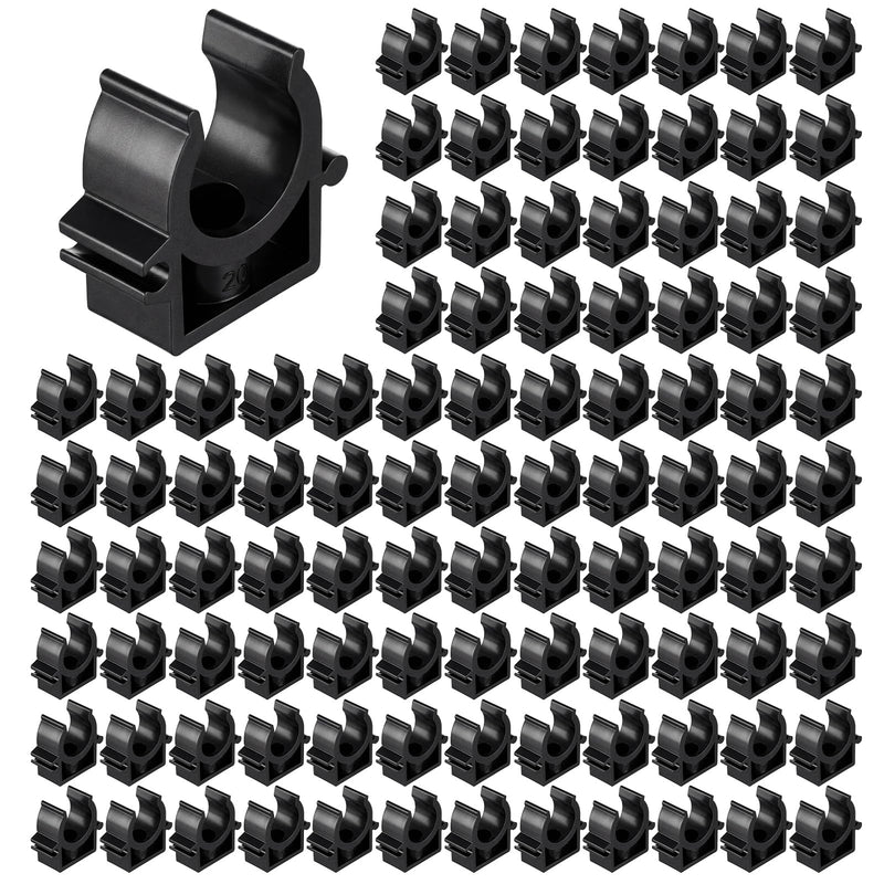 Sliner 100 Pack 3/4" Pipe Clips for Compressed Air Lines Pex Clamps U Shaped Pipe Clamp Hanger High Flexibility Shatterproof for Compressed Air Piping Tubing Hose Fixing (Black) 3/4" Black