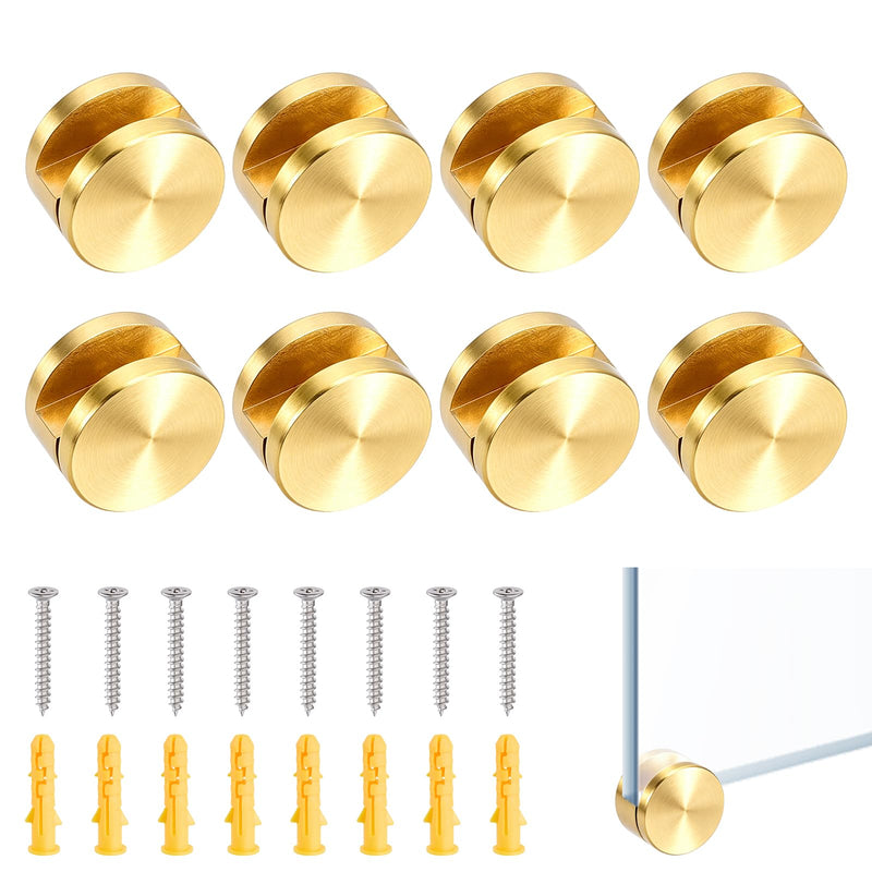 8PCS Frameless Mirror Mounting Hardware Kit 5-12mm Thick Glass Clamps Brass Mirror Glass Hanging Bracket Mirror Mounting Clips for Wall Bathroom Dresser
