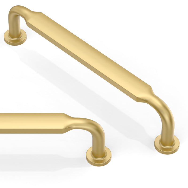 20 Pack Brushed Gold Cabinet Pulls 5 Inch(128mm) Kitchen Cabinet Handles Solid Zinc Alloy Cabinet Hardware Drawer Pulls 5" Hole Center 20
