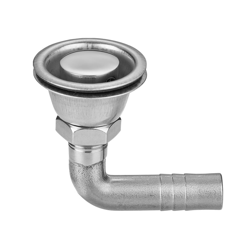 316 Stainless Steel Boat Fuel Tank Vent, 90 Degree Flush Mount Marine Gas Vent for 5/8-Inch Hose, with Mounting Gasket, Lock Nut, and Protective Cap