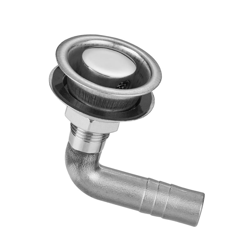 316 Stainless Steel 90-Degree Boat Fuel Tank Vent, Fits 5/8 Inch Hose, Marine Gas Vent with Gasket, Lock Nut, and Protective Cap