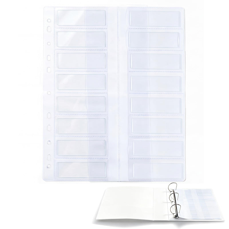 Sabary 10 Pack Microscope Slide Holder Pages for 3 Ring Binder, Holds 160 Standard 25 x 75 mm Glass Slides, Clear Slide Storage Sheets for Lab, School, Research, Specimen Collection Organizer