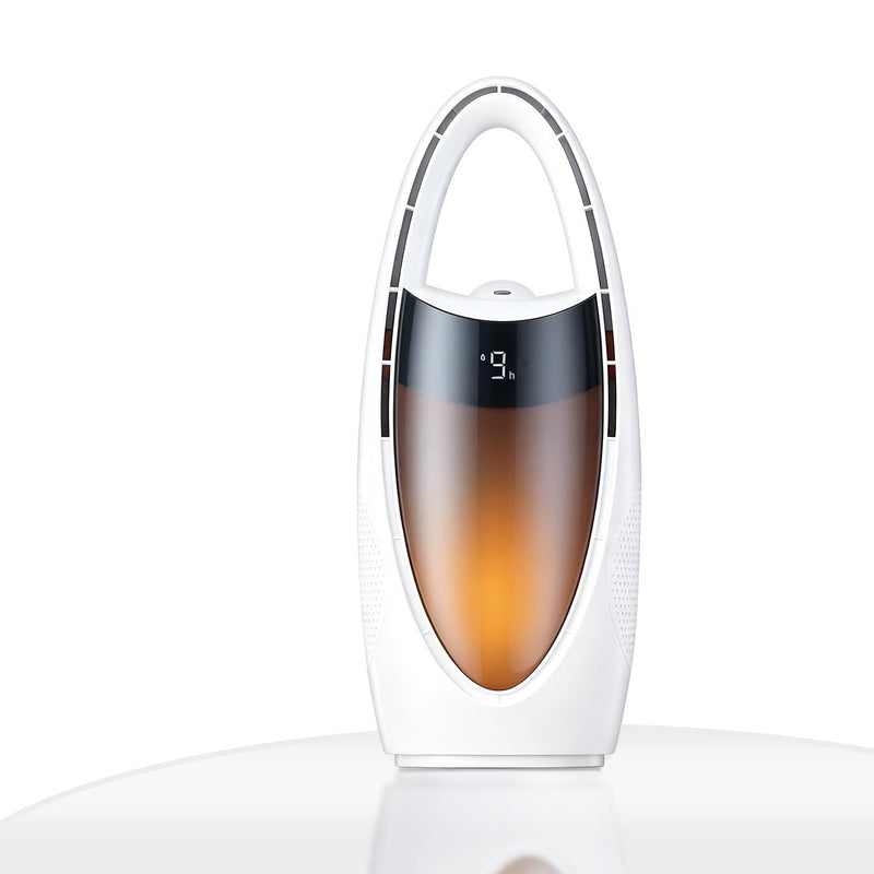 Bladeless Desk Fan, Misting Personal Cooling, Rechargeable, White
