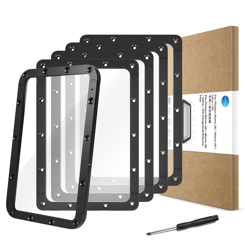 5PCS FEP Film Replacement for Mono 2K/4K/D2 3D Printer,High Transparency Release Liner with 95% UV Transmission,Non-Stick Peeling Performance,Tool-Free Design for Resin Vat For Mono 2K/4K/Photon D2-5PCS