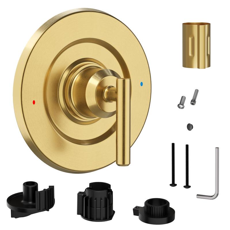 Brushed Gold Shower Trim Kit for Moen T2901 Handle, Compatible with Moen 2510/2520/2570/2590 Pressure Balanced Valve Series, Fix Wobbly Handle for Bathroom Renovation
