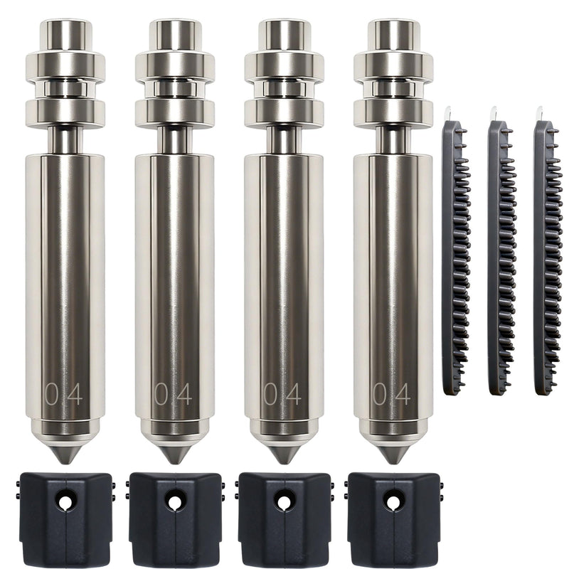 4PCS Nozzle for Kobra 4/Kobra X, 0.4MM 0.4MM 0.4MM 0.4MM Hardened Steel Integrated Nozzles kit, Quick-Swap Hotend kit with 4 Silicone Socks and 3 Cleaning Brushes