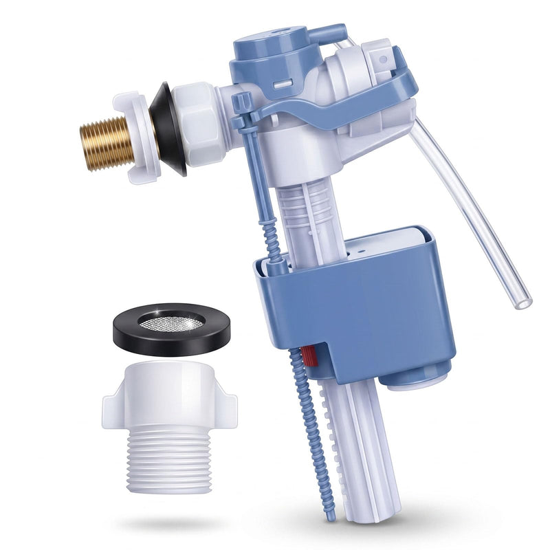 Side Mount Toilet Fill Valve brass connector for Delta RP71168 RP71192 C43906 - Quiet & Anti-Siphon Toilet Repair with 7/8 & 1/2 Inch Adapter, Height Adjustable Fill Valve Fits One/Two-Piece Toilets Copper