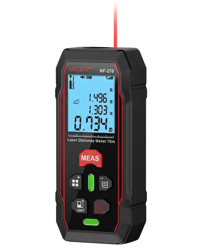 NOYAFA 230Ft Laser Measuring Tool, Digital Laser Tape Measure | Backlit LCD, ±1/16" High Accuracy, Distance/Area/Volume/Pythagorean Modes, Compact for Home & Construction