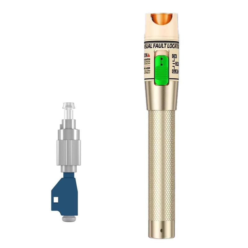 Visual Fault Locator Fiber Optic Tester, 2.5mm Universal Connector for LC/FC/SC/ST, Visual Fault Finder for FTTH Cable Breakpoint & Continuity Checking (Golden, 30-50KM) Golden