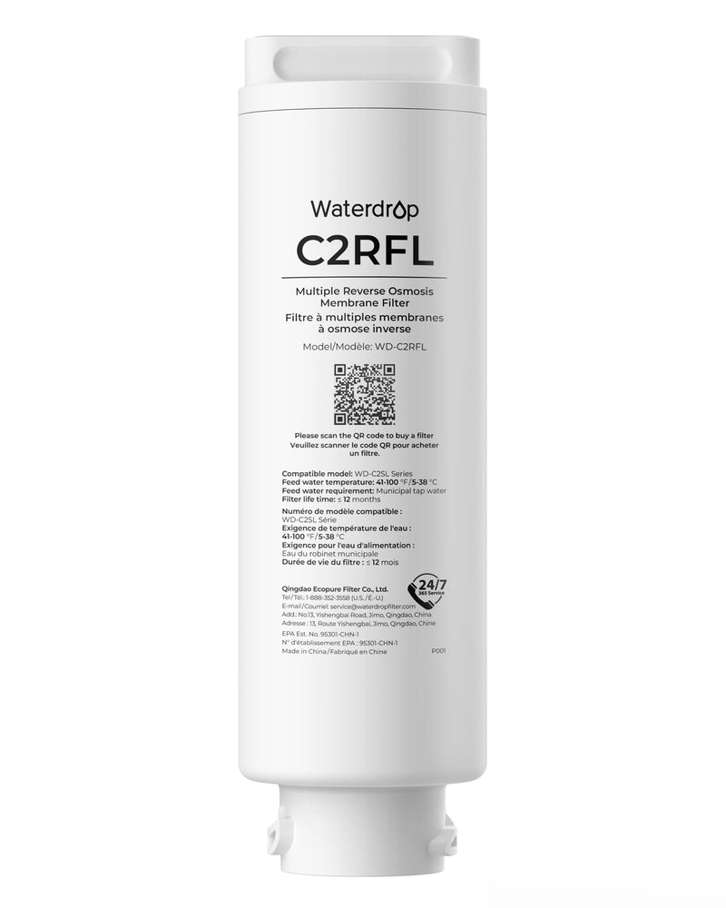 Waterdrop C2RFL Filter, Replacement for C2SL RO System, 1-Year Lifetime