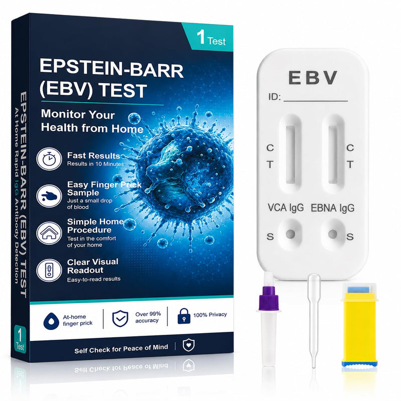 Epstein-Barr (EBV) At-Home Test Kit, Convenient Finger Prick Self-Check Set, No Professional Lab Appointment Needed, Simple Home Health Monitoring Supplies