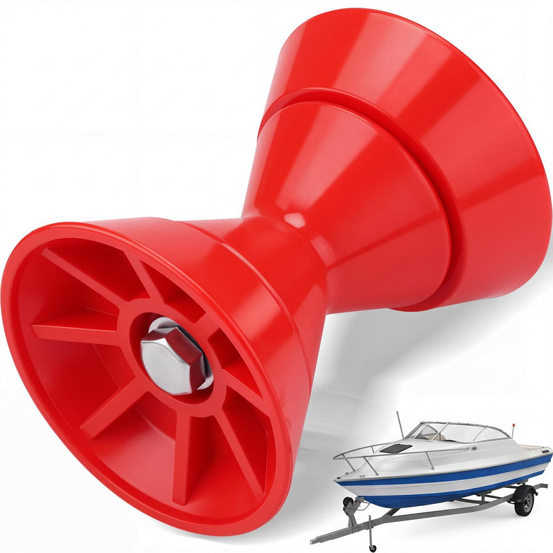 3'' Boat Trailer Roller Assembly with Spoke Fits 1/2'' Shaft Bow Roller Fits 3 Inch Wide Boat Trailer Bracket Red