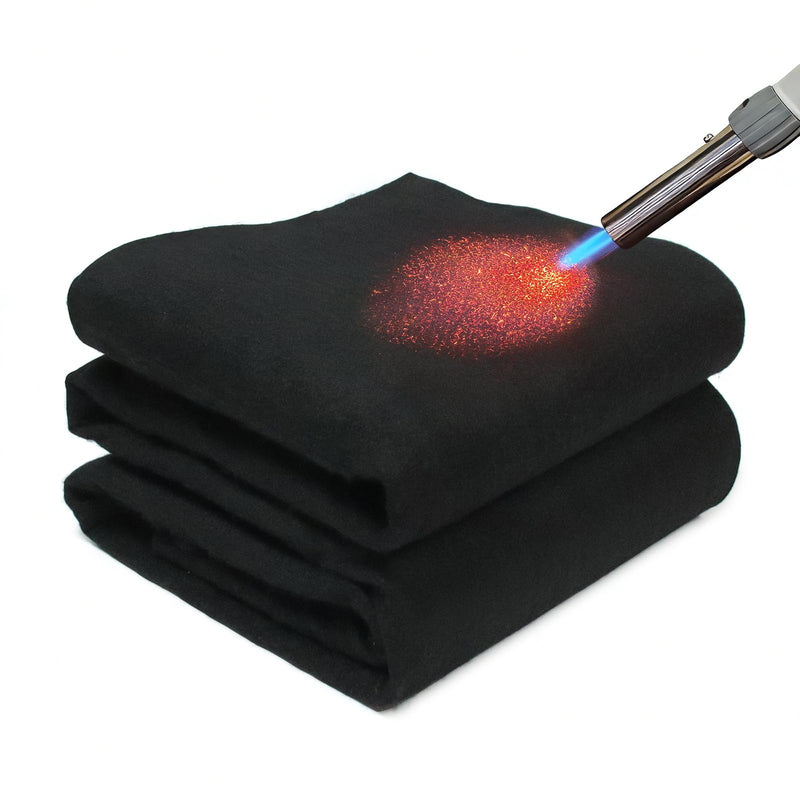Carbon Felt Welding Blanket Fireproof, 40 x 40 Inch Heavy Duty Heat Resistant Mat, 1800°F Flame Retardant Fabric Fire Blanket for Soldering, Plumbers, HVAC Brazing Tools & Grill Shield