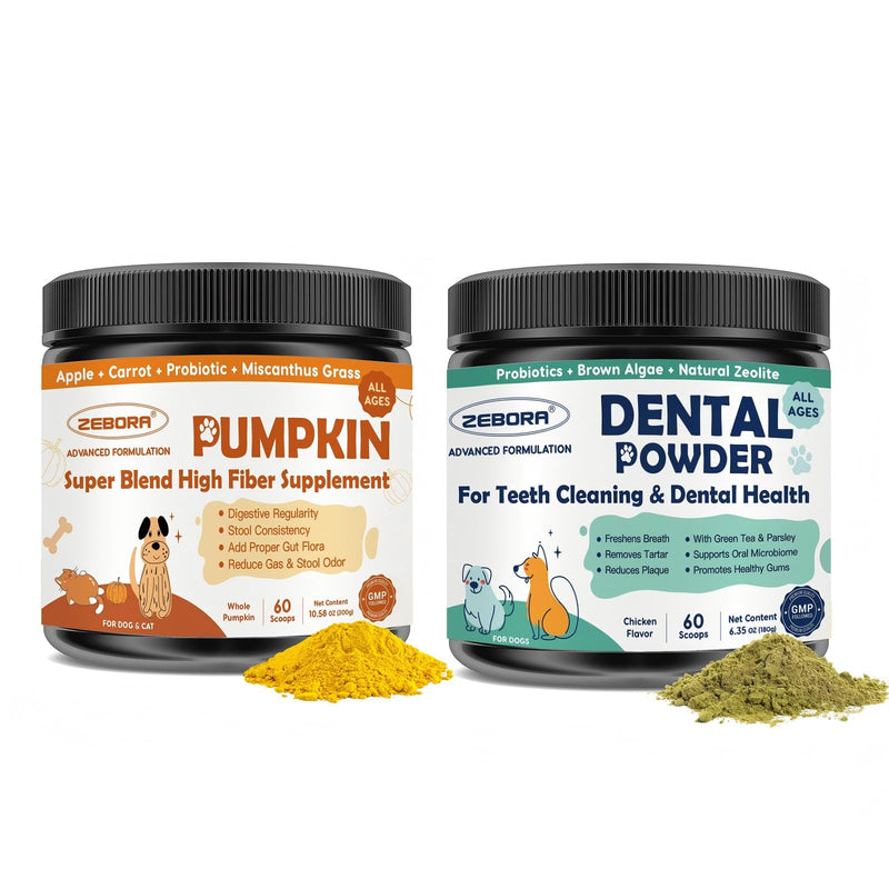 ZEBORA Pumpkin Powder for Dogs & Dog Dental Powder