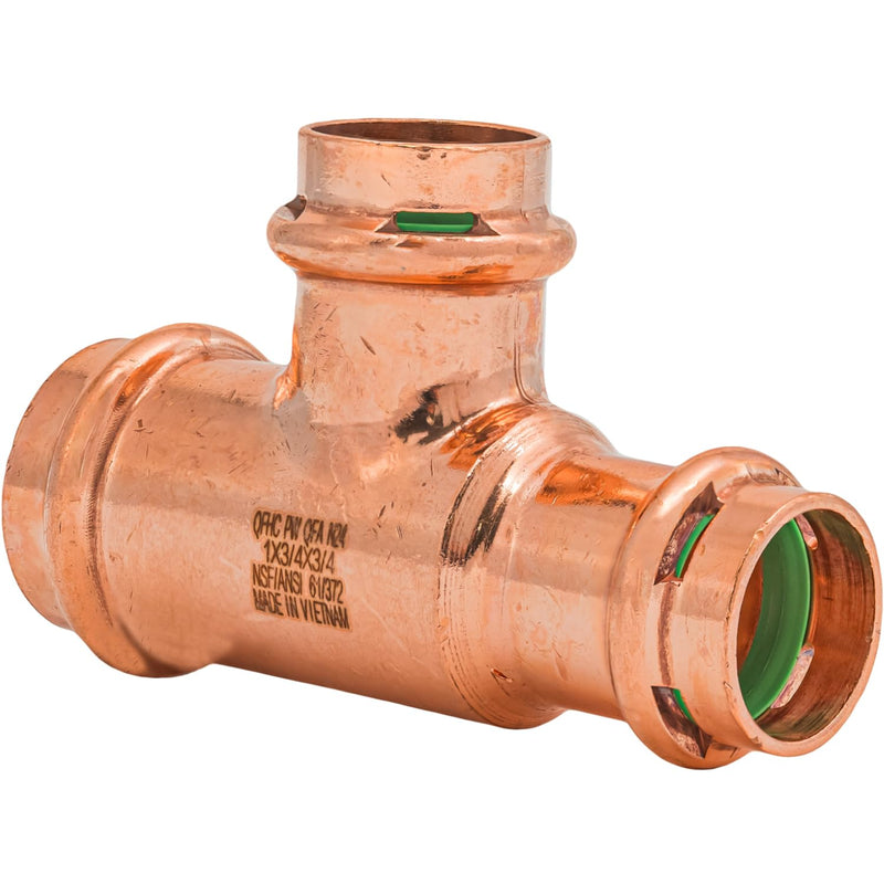 QuickFitting SurePress 1" x 3/4" x 3/4" Copper Press Tee 1 in. x 3/4 in. x 3/4 in.