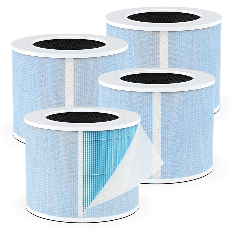 4-pack AP01 Filter Replacement, Compatible with Momcozy AP01 Nursery Air Purifier, 4-in-1 Safe & Activated Carbon Air Filters
