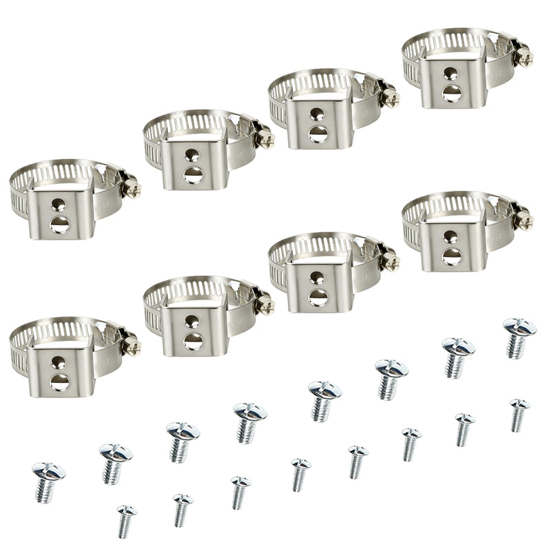 8Pcs Stainless Steel Sign Mounting Brackets for Poles (1.4"-2.3" Diameter), Adjustable Pole Ring Clamps for Street Signs Diameter-1.4-2.3in 8