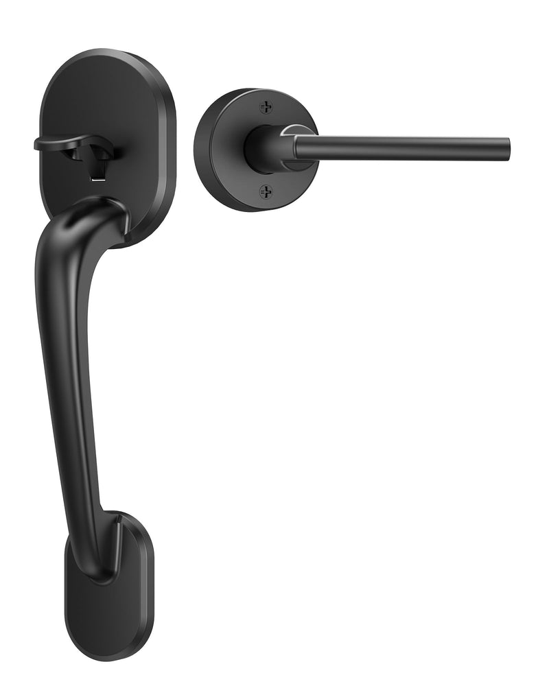 SMONET Front Door Handle Set, Matte Black, Interior Lever