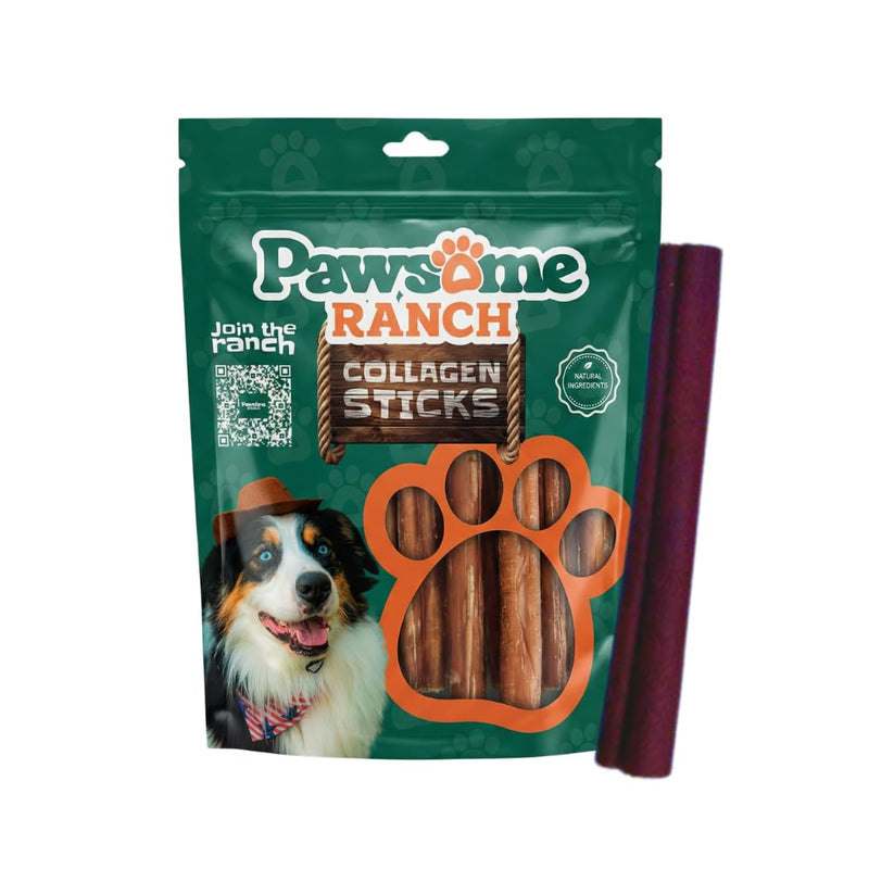 Collagen Sticks for Dogs 6" - 10 Count - Long Lasting Dog Chews, Rawhide Alternative, Single Ingredient, Bully Stick Alternative, Dental Support Treats for Small, Medium & Large Dogs