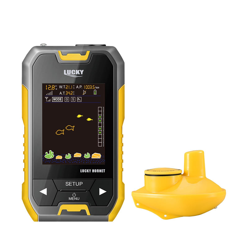 LUCKY Kayak Portable Fish Depth Finder for Boats and Bank | Wireless Handheld Fish Finders with Transducer Castable Fishing Sonar for Pole Freshwater Saltwater Fishing