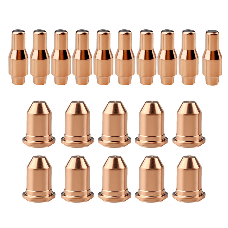 Plasma Cutter Consumables 10Pcs 56576 Electrode 10Pcs 56811 Nozzle Tip 45A Kit for Harbor Freight Titanium 45 Cutter IPT-45 Plasma Cutting Torch Nozzles Electrodes Cups Kits (20PK Tips Kits) 10pcs 56576+10pcs 56811