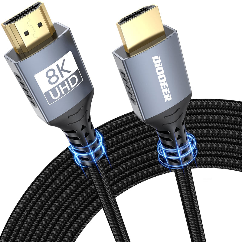 8K Long HDMI Cable 25 FT, 48Gbps Ultra High Speed HDMI 2.1 Cable Braided Cord, 8K@60Hz 4K@120Hz, eARC, HDR10+, HDCP 2.3 for Long-Distance TV/Laptop/PC/Monitor/PS5/X-box/Projector/Blu-ray