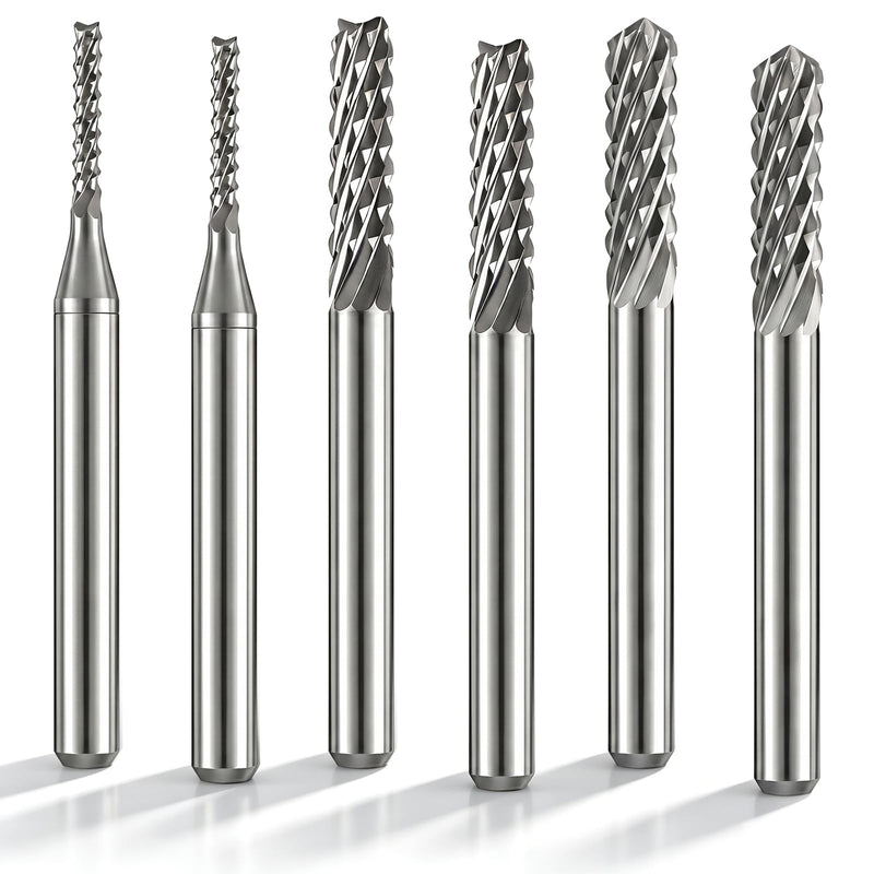 Flutesan 6 Pack Grout Removal Bit Set 1/8-inch 3/32-inch 1/16-inch Grout Removal Tool Carbide Drill Bit for Regrout Bathroom, Kitchen, Floor Tile