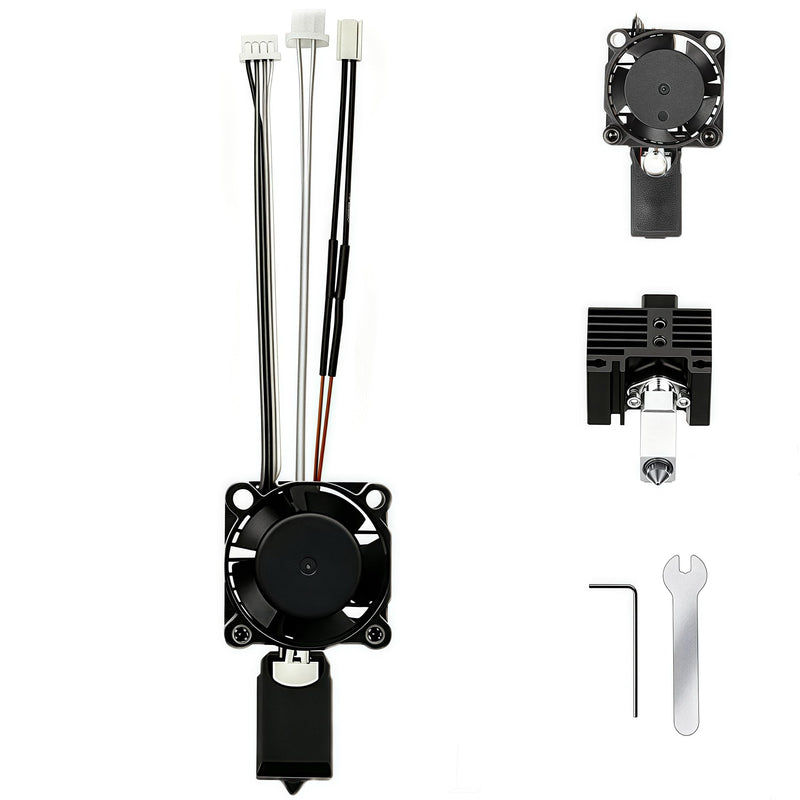 X1C Hotend Complete Kit Full Assembly 0.4mm Hardened Steel Nozzle, Ceramic Heater, Thermistor, Cooling Fan, Silicone Sleeve, Thermal Grease for Bamboo Lab X1 Carbon 3D Printer Extruder(X Series) X Series