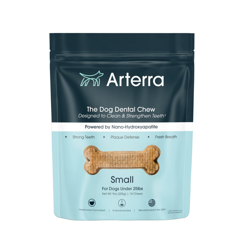 Arterra Pet Science Dog Dental Chews with Nano-Hydroxyapatite Next-Generation Daily Chews for Stronger Teeth, Fresh Breath, and Healthy Gut, for Small Breeds, 14 Count, Pack of 1