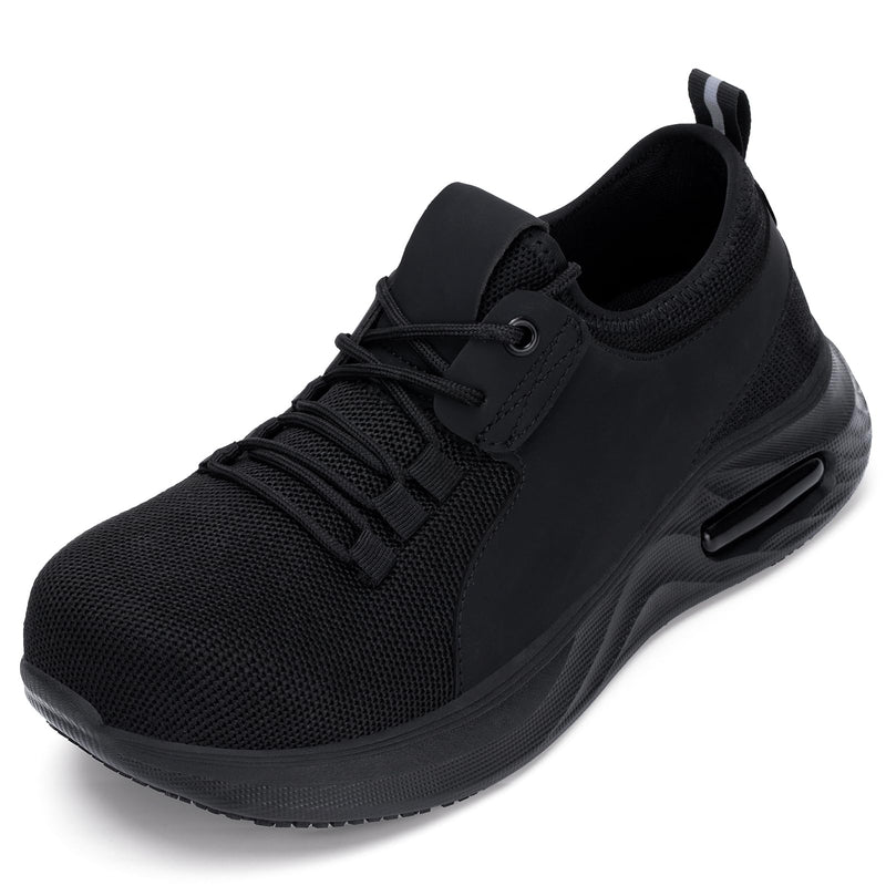 ulogu Wide Non Slip Work Shoes for Women Chef Walking Sneakers Waterproof | Wide Toe Box kitchen Restaurant Food Service Shoes Oil Resistant 8.5 Wide Black