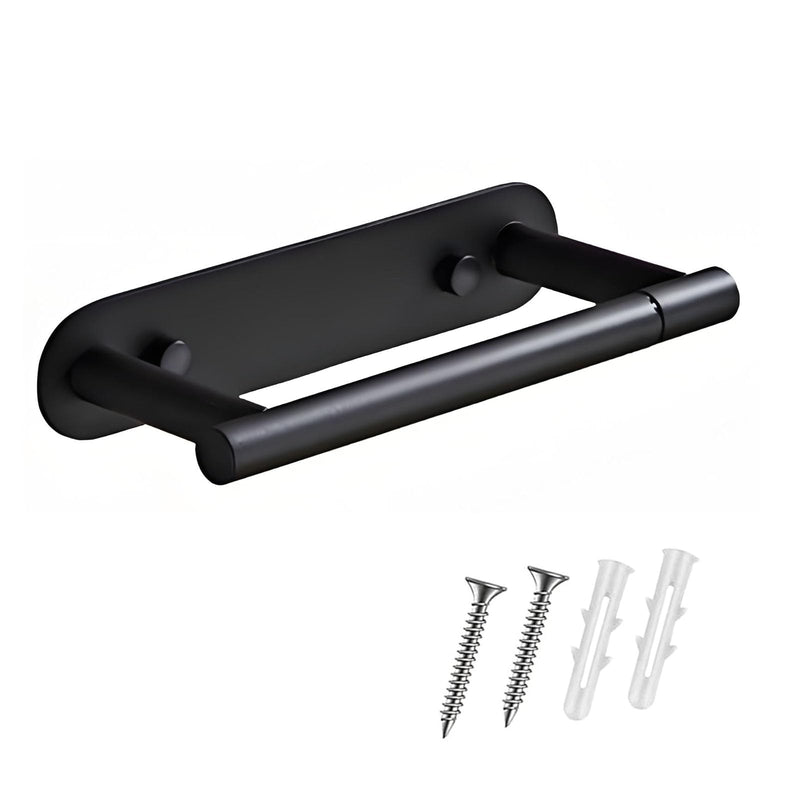 #304 Stainless Steel Toilet Paper Holder,Round Design,Matt Black Matt Black-one Piece One piece