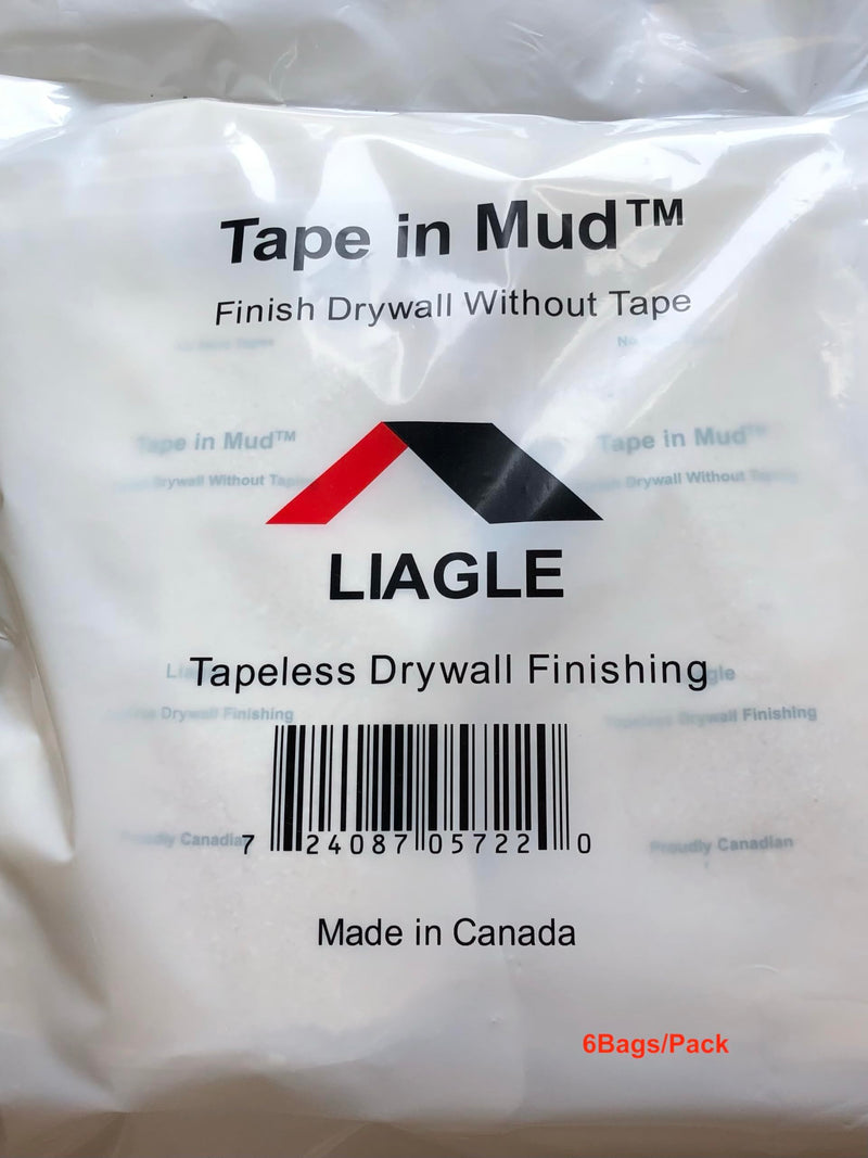 Tape in Mud™ 2025 Version-Fiber Reinforcement additive to Drywall Taping Compound-Finish Drywall Joints Without Tape-Tapeless Drywall Finishing - No More Taping -Save 40% of Labor-6bags/pack 6