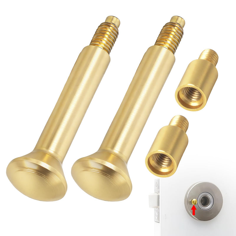 2Pack 5513.0030 Privacy Pin Assembly Compatible with Baldwin Estate Lever Privacy Latches, Solid Brass Push Pin and Threaded Coupler for Bedroom Bathroom Door Handles