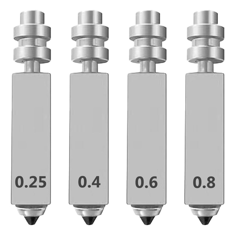 4PCS 0.25/0.4/0.6/0.8MM Integrated Hotend Hardened Steel Nozzles for Anycubic Kobra X/Kobra 4, Quick-Swap Printhead All Metal Extruder Bimetal Hot End Heatbreak Throat Tube Heat Break 3D Printer Part