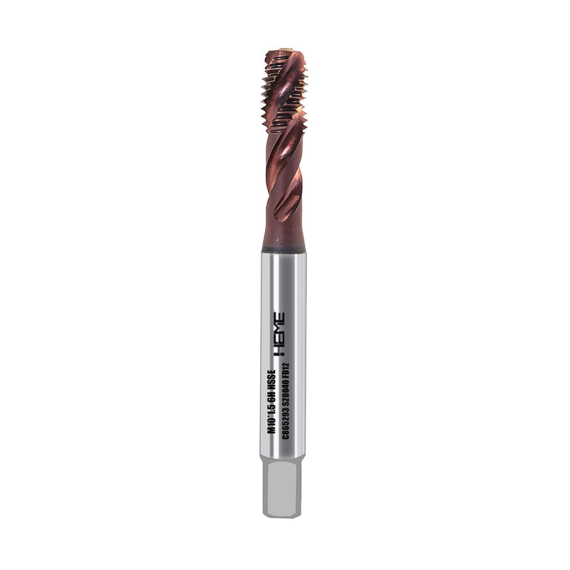 HEME Tools Extra Long Thread Tap DIN Standard M10 x 1.5 AlTiN Coating Spiral Flute Thread Tap, Metric Machine Threading Tap High Speed Steel Cobalt(HSSCo), Round Shank with 6H Tolerance-1pcs M10x1.5mm DIN SFT 1PC