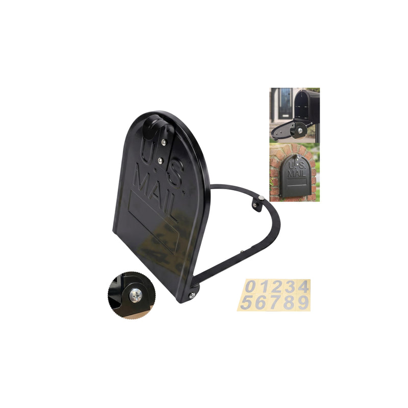 Mailbox Door Replacement Kit, 6-1/4" Screw-in Steel, Black | For brick, stone & masonry mailboxes; includes 3 reflective number sets; measure opening before buying