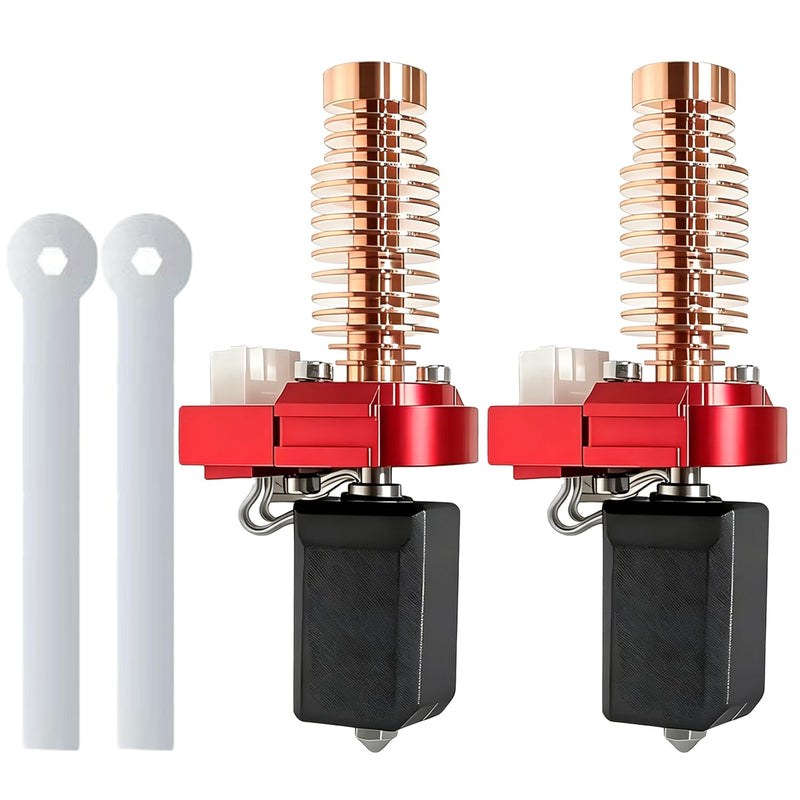 2PCS Upgraded AD5M Ceramic Hotend 0.4MM for 3D Printer FLASHFORGE Adventurer 5M/Adventurer 5M Pro, Extruder Print Head Kit with Heatsink Heater Cartridge Thermistor and 0.4mm Hardened Steel Nozzle
