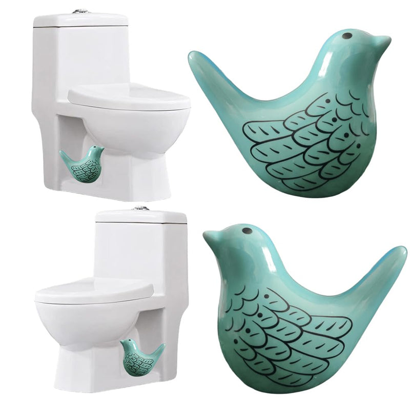 2Packs Bird Toilet Bolt Covers Decorative, Ceramic Birds Toilet Bolt Caps Decorative, Toilet Screw Cover Caps, Toilet Caps for Bottom of Toilet, Easy Installation Bathroom Replacement Parts (BLUE) Blue