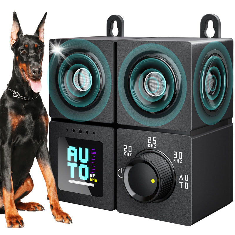 Anti Barking Device for Dogs, Ultrasonic Dog Bark Deterrent Devices with 4 Modes Up to 50ft (270°), Dog Barking Deterrent Devices, Bark Box, Barking Control Devices for Dog Training in Outdoor/Indoor Black