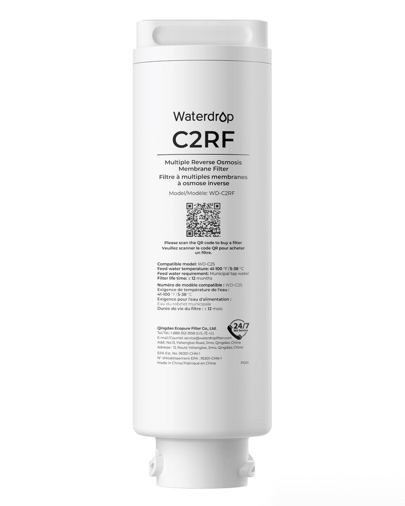 Waterdrop C2RF Filter, Replacement for C2S RO System, 1-Year Lifetime