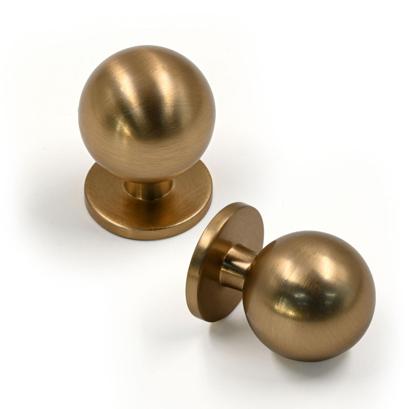 FILTA 30 Pack 1Inch(27mm) Diameter Round Solid Ball Champagne Bronze Cabinet Knobs Drawer Pulls Cabinet Hardware for Kitchen Cabinets and Bathroom Cabinets Single Hole Knob